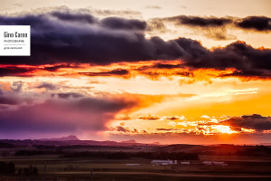 Coucher de soleil sur la campagne