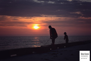 Une belle activité au soleil couchant