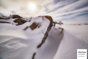 Rocher et neige