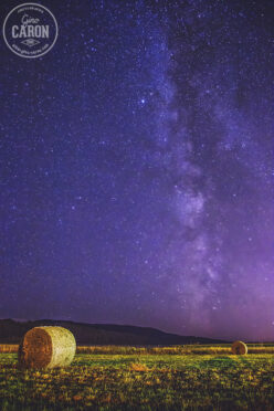 Voie lactée et balles de foin