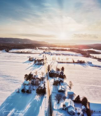 Coucher de soleil sur la campagne donatienne