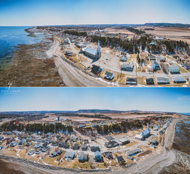 Voici 2 panoramas, l&rsquo;un en direction ouest et l&rsquo;autre en direction est, de St-Ulric
